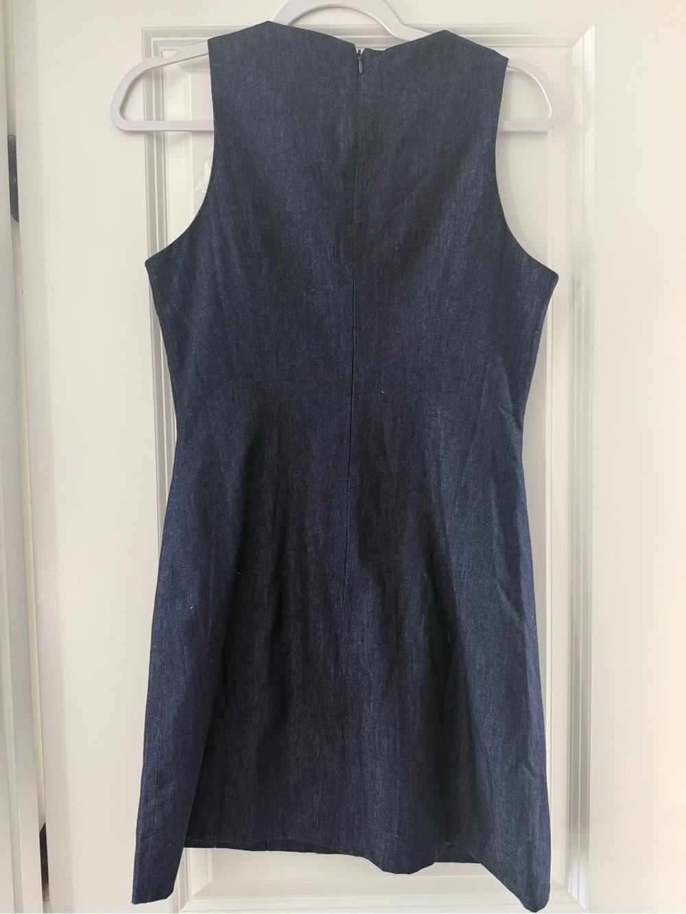 Commense Sleeveless Navy Button-Front Denim mini dress small - Picture 6 of 6